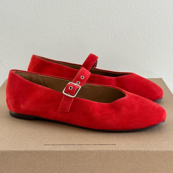 Madewell The Remy Mary Jane Flat in Bandana Red, size 8 1/2 - Picture 4 of 14